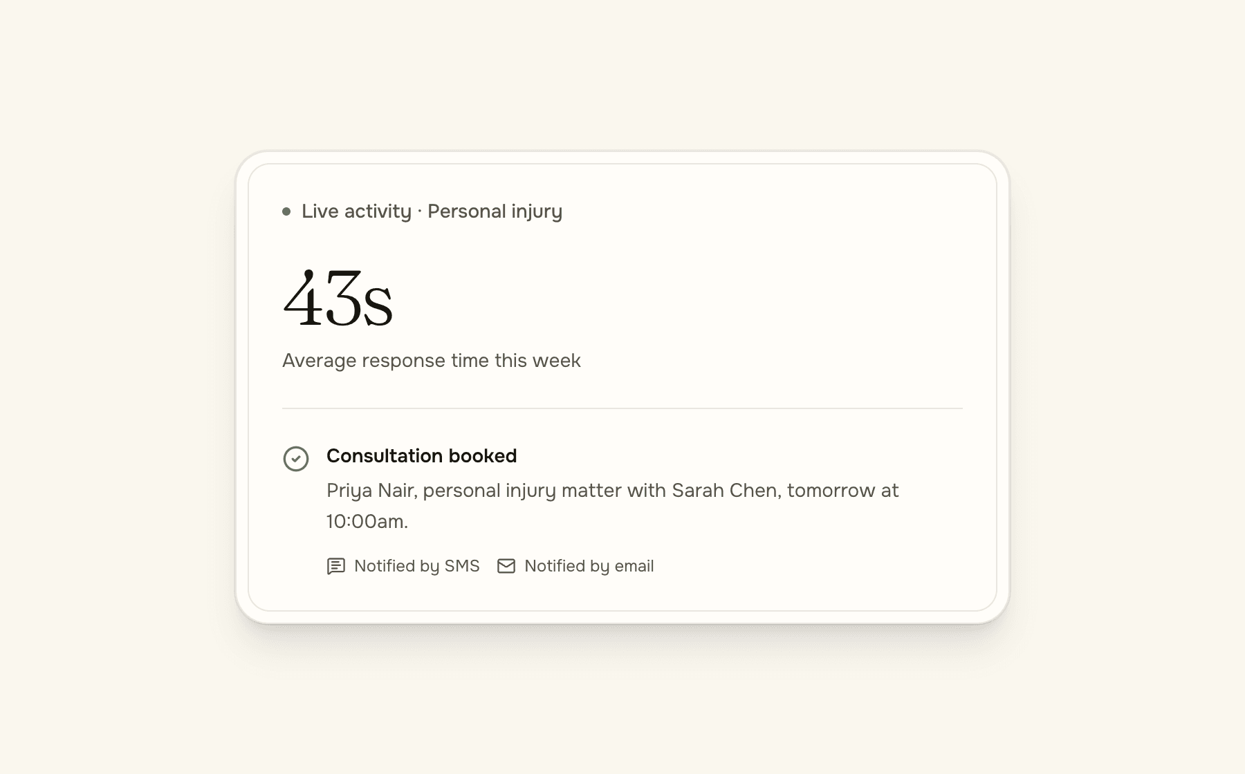 Precident's calendar view showing a consultation booked automatically